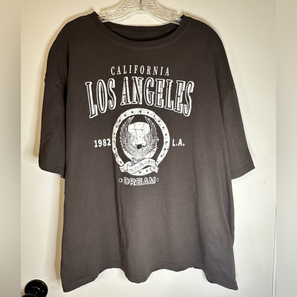 SHEIN Men’s Gray California Los Angeles Eagle Dream T-shirt Large Pre-Owned - Picture 1 of 8